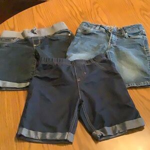 Kids Denim Shorts Set - Blue jeans. Size 7 and 8